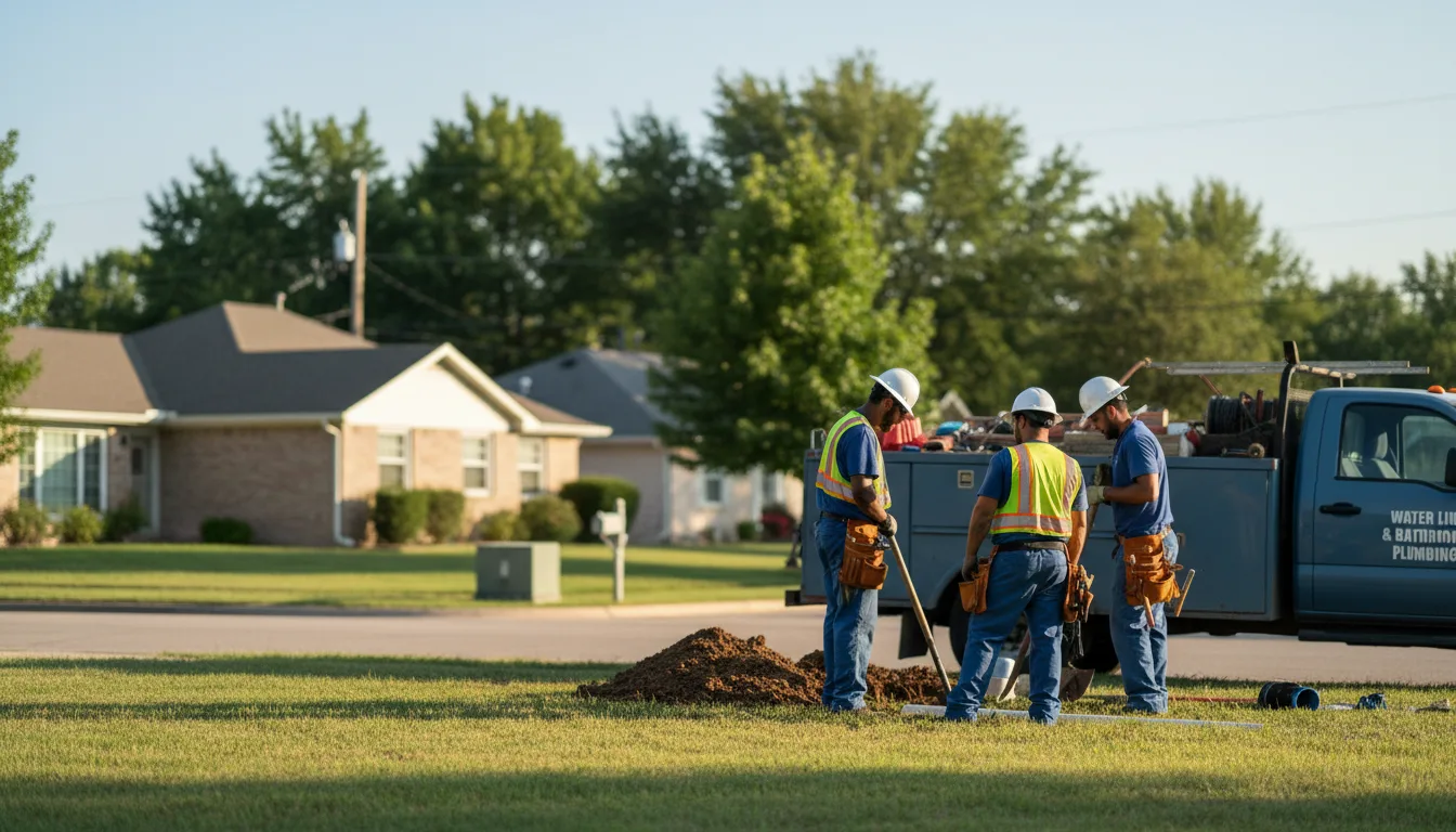 Residential water line and bathroom plumbing service in Locust Grove, OK